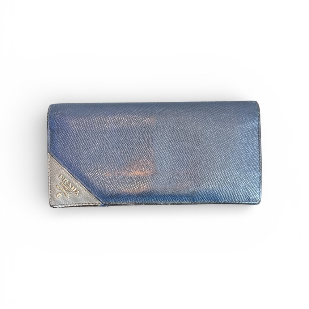 Vintage Prada Blue Leather Wallet - Picture 2 of 16